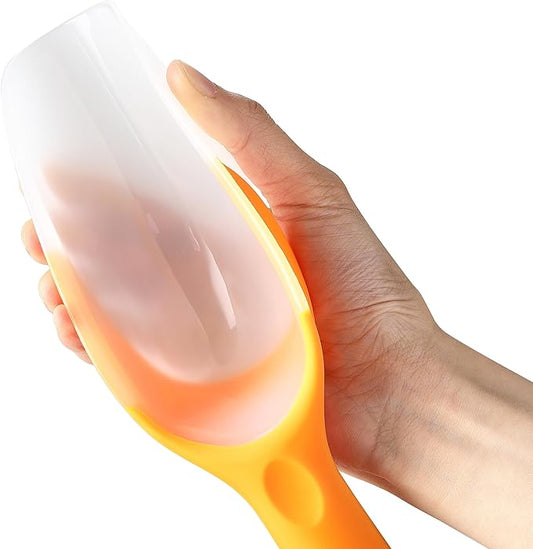 Spring Chef Magnetic Ice Scoop for Ice Machine - BPA-Free Flexi-Plastic Food Scooper with Soft Grip Handle - Kitchen Scoop for Popcorn, Pet Food, Flour, Grains - Dishwasher Safe Scooper - Mango