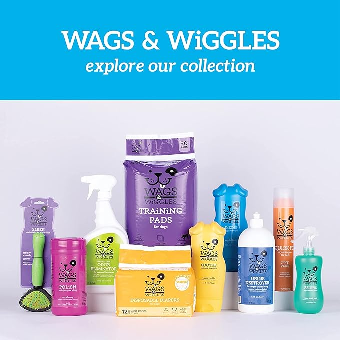 Wags & Wiggles Polish Multipurpose Wipes for Dogs, Very Berry Scent - Scented Dog Wipes Clean & Condition Your Dog's Coat Without A Bath, 100 Count - 12 Pack