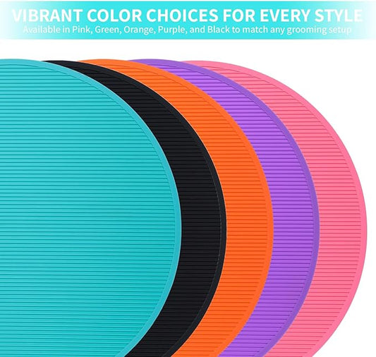 Pet Grooming Table Non-Slip Mat - Padded Mat for at-Home Grooming Dogs and Cats,Bathing Mat for Pets, Diameter: 22.4inch/57cm (Turquoise Green, Diameter: 22.4inch/57cm)
