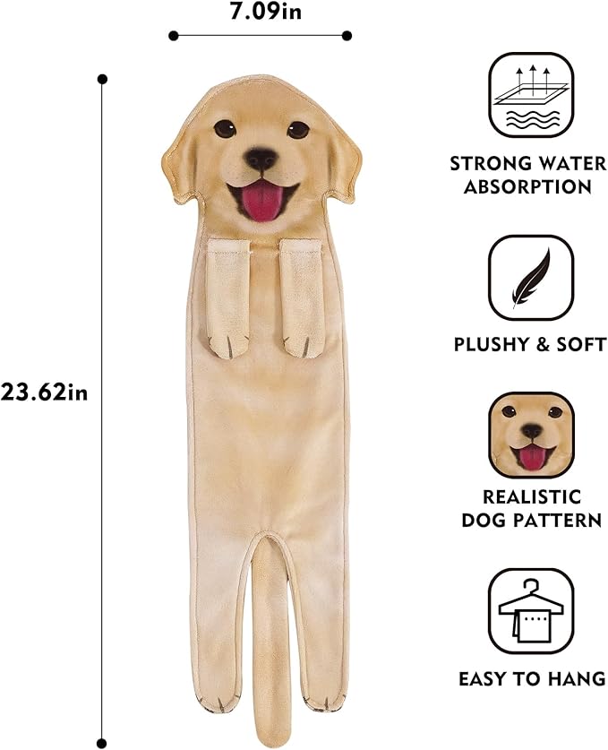 AGRIMONY Funny Golden Retriever Dog Hand Towels for Bathroom Kitchen -Easter Mothers Fathers Dog Mom Dad Gifts for Women Men Teens Kids- Cute Towels Decor Valentines Housewarming Birthday Gifts Ideas