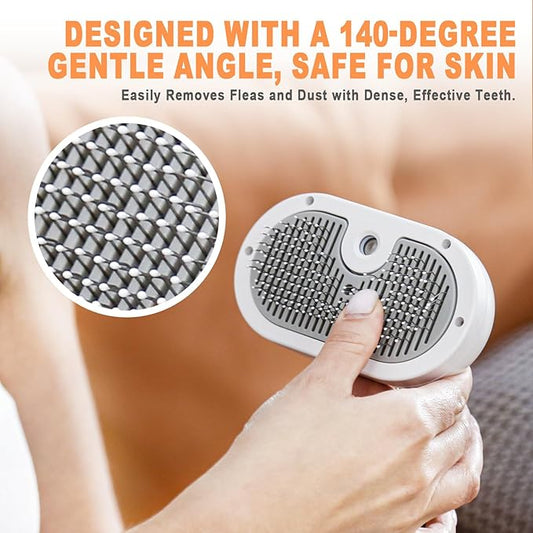 Cat Steam Brush for Cats & Dogs,3-in-1 Self Cleaning Pet Grooming Brush with One-Click Hair Release Button, Anti-Static Deshedding & Detangling Cat Hair Brush, Stainless Steel Bristles,Long/Short Hair