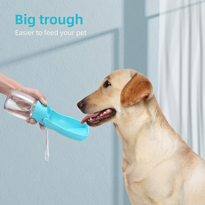 Portable Dog Water Bottle for Walking 19 OZ or 12 OZ Portable Pet Water Bottles for Puppy Small Medium Large Dogs Water Dispenser Pet Water Bowl Dog Accessories (19OZ Blue) (Blue 12 OZ)