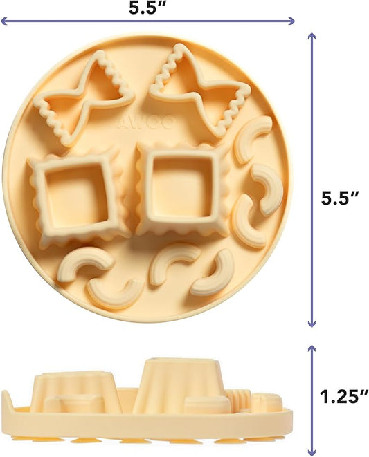 Awoo Snackaroni - Silicone Slow Feeder for Dog Bowls Over 5.5-Inches - Non-Slip, Wet and Dry Food-Compatible Pet Dish with Suction Cups - Extends Mealtime for Fast Eaters - Dishwasher Safe (Yellow)