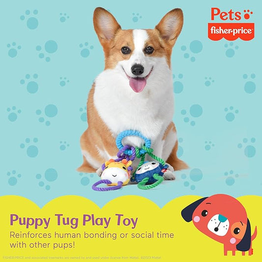 Fisher-Price for Pets 'Tugs With Friends' Interactive Toy for Dogs | Fetch, Tug, Enrichment, and Puppy Teething | Multifunctional