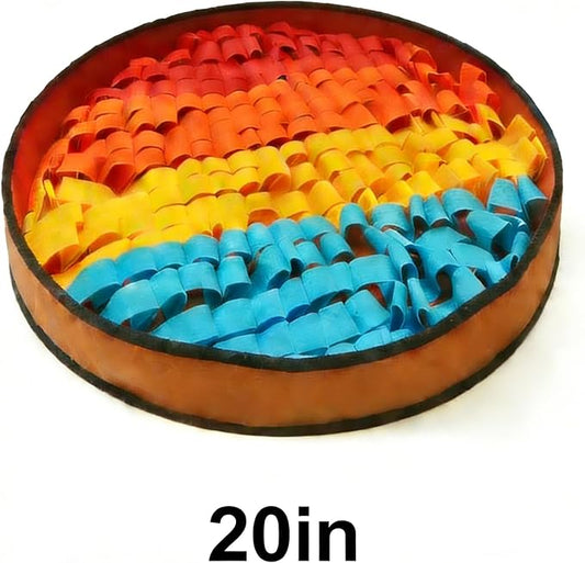 Snuffle Mat for Dogs Large Breed - 20 Inch Round Dog Sniffing Mat with 3 Suction Cups & Non-Slip Base, Slow Feeder Puzzle Toy for Mental Stimulation, Anxiety Relief, Durable Machine Washable (Rainbow)