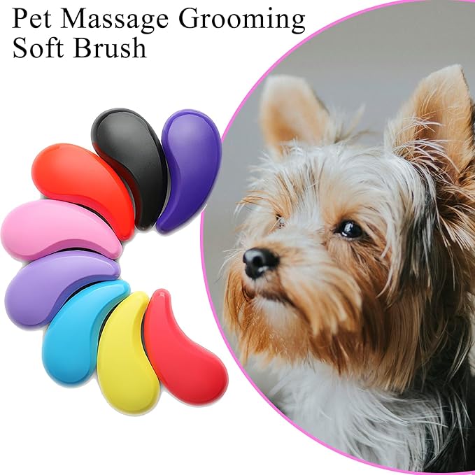 Small Dog Brush, Soft Pet Grooming Brush for Shih Tzus, Yorkies, Maltipoos, Maltese, Puppy Massaging Hair Brush, Cat Brush, for Small Animals Rabbits of All Hair Types (Starry Sky Blue)