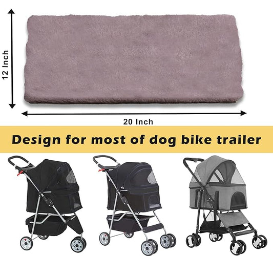 Pet Stroller Pad for Small Medium Dogs, Ultra Soft Cat Dog Stroller Mattress Mat 21"X12" Folding Removable Pet Carrier Strolling Cart Pad Cushion, Pink