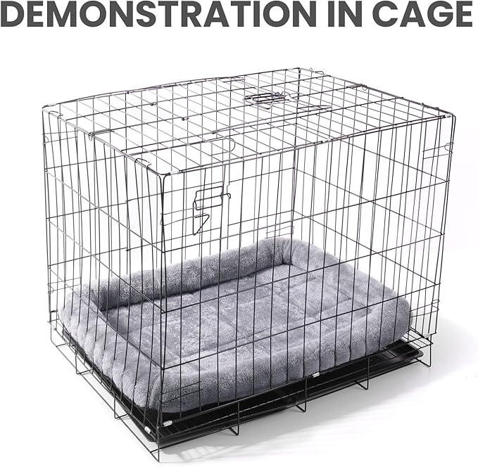 Patas Lague Bolster Dog Bed for Small Dogs 24''x18'', Soft Warm Foam Pet Sofa Bed, Machine Washable Pet Cat Crate Mat for Small Breeds, Dark Grey