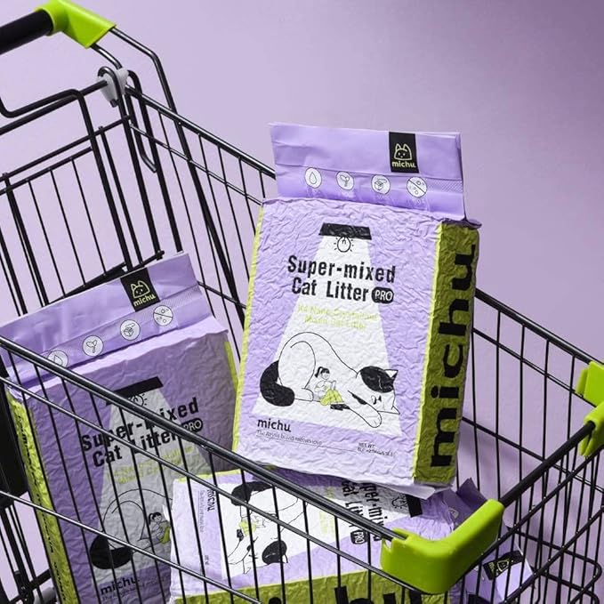 Michu Tofu Cat Litter Natural Clumping Tofu Cat Litter 5.5lb/88oz 5 Scents (Original + Mixed, 2 Pack)