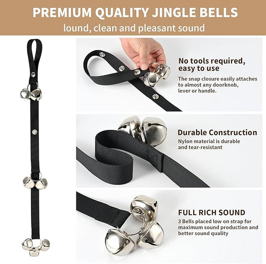 Upgraded Puppy Bells Dog Doorbells for Door Knob/Potty Training/Go Outside-Dog Bells for Puppies Dogs Doggy Doggie Pooch Pet Cat for Dog Lovers-Premium Quality-3 Snaps for Length Adjustment