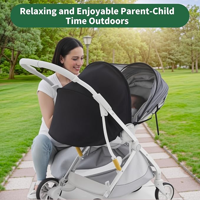 DUOMI 2-in-1 Stroller Sun Shade and Mosquito Net Cover - Universal Breathable Baby Cover With Two-Way Zipper for Extender