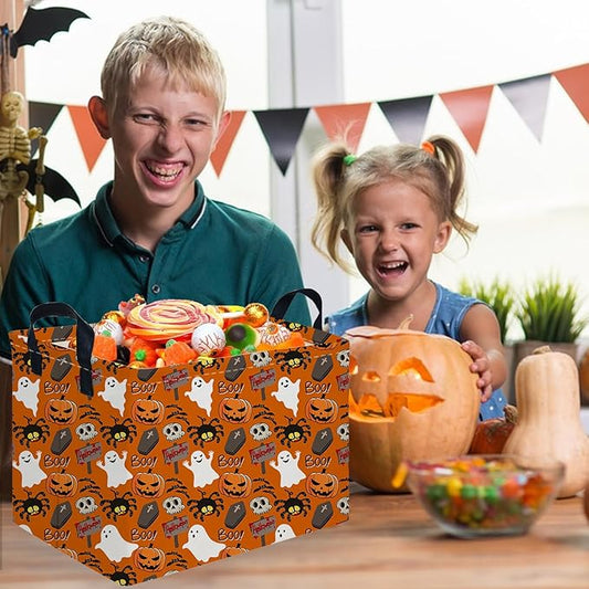 Halloween Ghost thriller basket,Empty Halloween basket,Horror and thriller decor,Trick or Treat Box for Boys and Girls,Horror decor(Spider ghost)