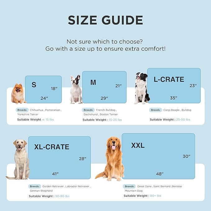 Bedsure Cooling Dog Mat Extra Large, Q-Max>0.5 XXLThin Breathable Cold Crate Pad for Pet, Portable Washable Kennel Bed for Summer Active Dog with Chill Soothing Fabric to Rapid Cooling, 48x30, Blue