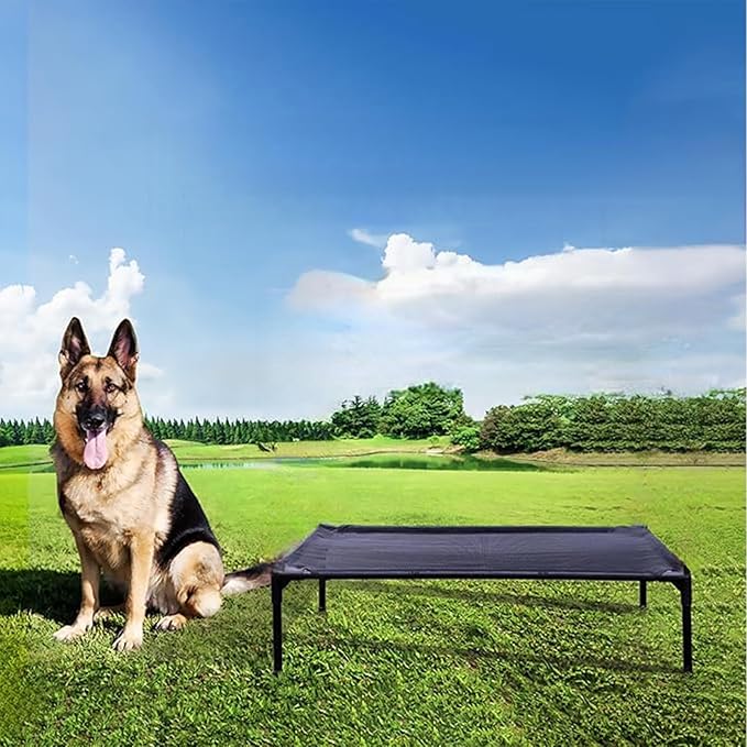 Elevated Dog Bed for Small Dogs, Raised Outdoor Dog Bed with Breathable & Washable Mesh, Indoor & Outdoor Pet Hammock with Skid-Resistant Feet