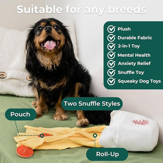 Snuffle Dogs Toys with Squeaky Treat Hide, Medium, Small Dogs and Puppies Slow Feeder, Machine Washable, Pet Supplies Toys for Dogs to Keep Them Busy, take Out Box