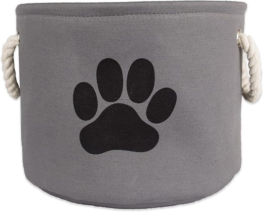 Bone Dry Pet Storage Collection Collapsible Bin, Medium Round, Gray