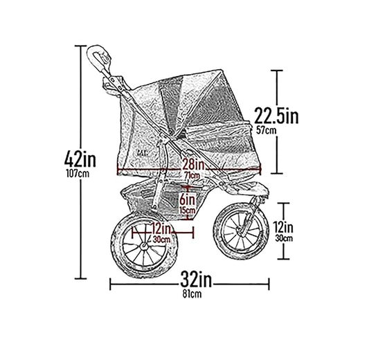 Pet Gear No-Zip Jogger Pet Stroller for Cats/Dogs, Zipperless Entry, Airless Tires, Easy One-Hand Fold, Cup Holder + Storage Basket, Pine Green