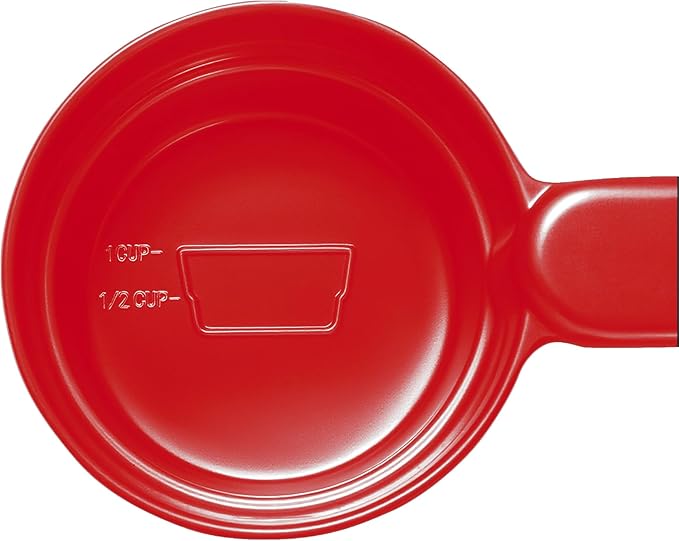 Dog Food Scoop 1 Cup 1/2 Cup - Melamine Dog Food Measuring Cup, Pet Food Scoop for Dog Cat...Comfortable Long Handle for Easy to Scoop Food, Red 1 Cup