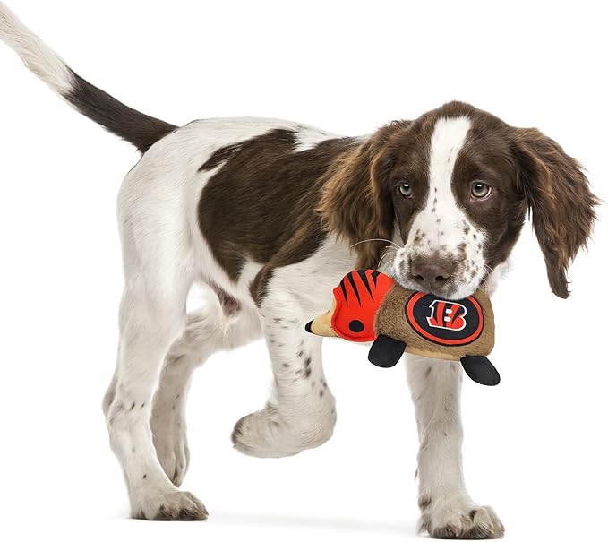 NFL Cincinnati Bengals Plush Hedgehog Toy for Dogs & Cats, Cool Soft Pet Toy for Fun and Interactive Play, Dog Chew Toy with Squeaker, Licensed Hot Pet Toy