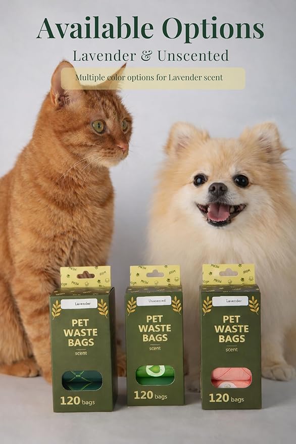 Dog Poop Bags ā Unscented, Extra Thick 15 Micron Leak-Proof Pet Waste Bags, 120 Count (8 Rolls) 9 x 13 in Refill Rolls with Easy Tear-Off Perforation & Recyclable Core