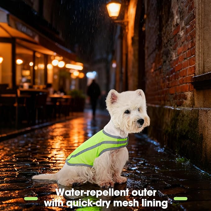 FUAMEY Dog Reflective Vest for Large Dogs,Dog Hunting Vest High-Visibility Dogs Safety Vest for Night Walking Water-Resistant Service Pet Gear Adjustable Outdoor Activities Neon Green XXXL