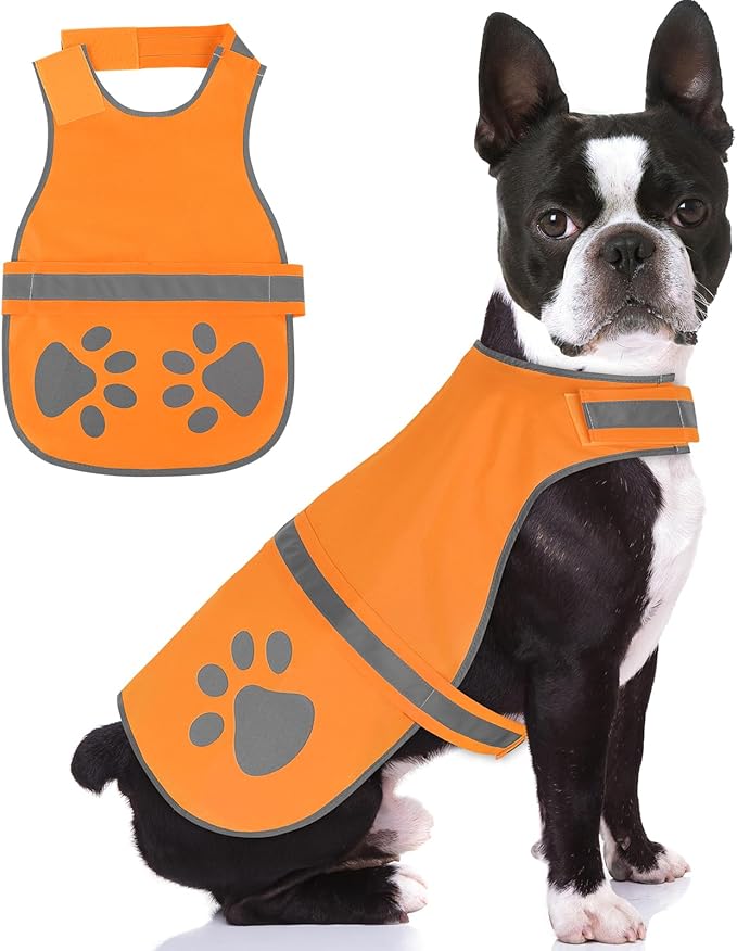 Candofly Reflective Dog Vest, High Visibility Safety Pet Hunting Jacket for Night Walking Camping (Orange, Medium)