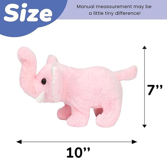 Hopearl Walking Elephant Interactive Crawling Elephish Electronic Plush Toy Animated Gifts for Toddlers Birthday, Pink, 8''