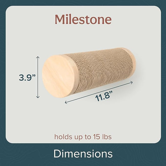 Wall-Mounted Cat Perch & Scratching Post (Modern Cat Wall Furniture) - Milestone | FurHaven Ascentials