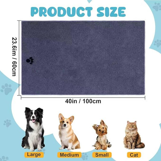Microfiber Dog Towels for Drying Dogs,40'' X 23.6'', Super Absorbent and Soft Pet Grooming Towel, Perfect Shower & Bath Supplies for Dogs(6-Pack Grey)