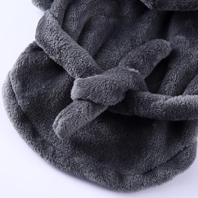 Dog Drying Robe Coat Super Absorbent Soft, Fast Drying Pet Dog Bathrobe Towel with Adjustable Waistbelt