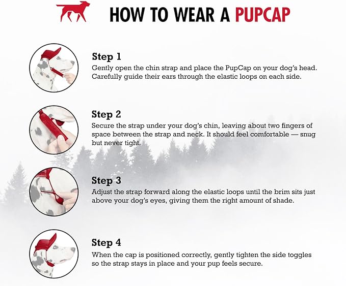 Tuff Pupper Dog Baseball Cap | UV Protection Dog Sun Hat | Breathable Lightweight Design | Secure Adjustable Chin Strap | Quick-Dry Fabric | Reinforced Brim | Small Medium Large Dogs (Red, XL)