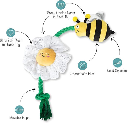 Fringe Studio I’M Pollen for You Plush Dog Toy, Pet Shop Collection (314432)