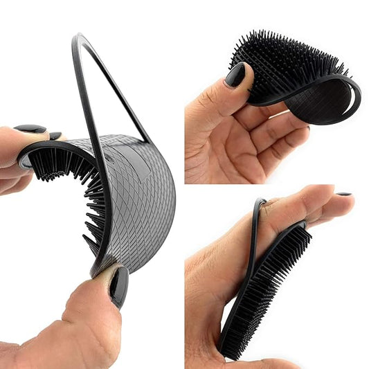 G.B.S Pocket Palm Brush, Portable Styling Comb, Massager for Men, Women and Pets Grooming Brush, Black, Pack of 12 Made in U.S.A