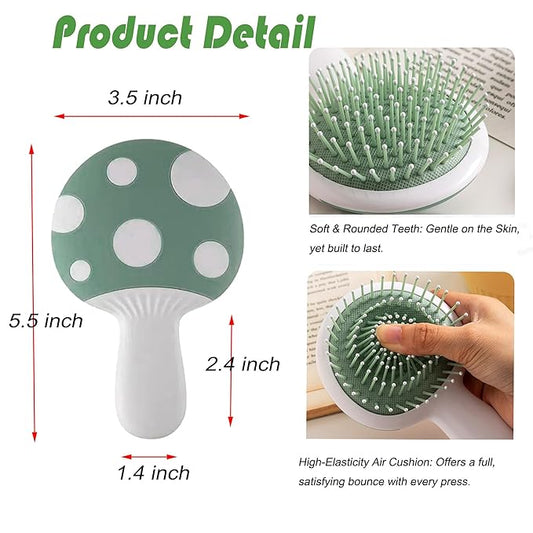Small Dog Grooming Brush,Mushroom Shaped Puppy Brush Detangling Dog Hair Brushes for Wet or Dry - Perfect for Shih Tzus,Yorkies,Maltipoos - Ideal Puppy Hair Brushes for Maltese Small Breeds (Green)