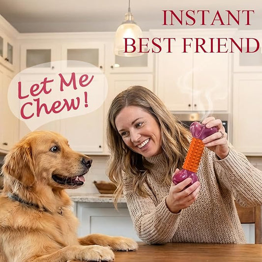 Apasiri Dog Toys for Aggressive Chewers Peanut Butter Flavored, 8" Tough Dog Chew Bone, Nylon & Rubber Chew Toy, Dog Bone Toy for Large Medium Breed 20-80lbs
