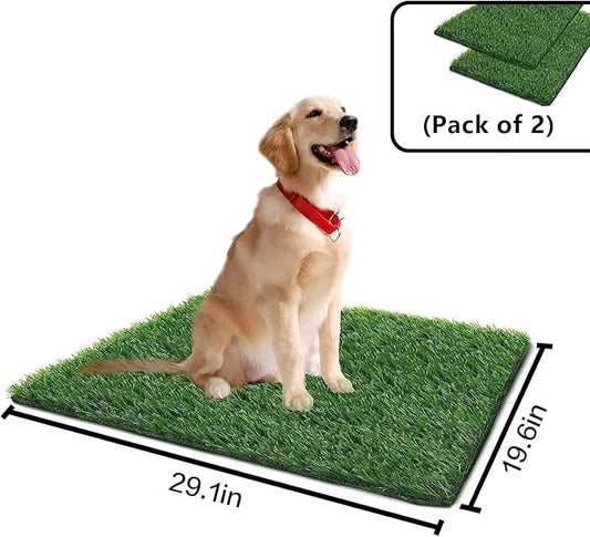 Artificial Grass for Dogs Pee Tray Fake Grass Mat for Professional Puppy Potty Trainer Replacement Dog Grass Pad for Indoor and Outdoor (29.1x19.6 Inch(Pack of 2))