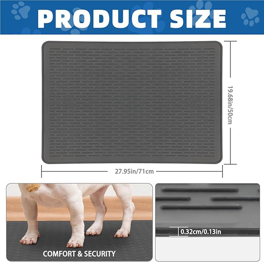 Dog Grooming Table Mat Pad Non Slip, Multipurpose Soft Pet Grooming Table Mats at Home, 28 x 19.7 Inch Silicone Durable Anti-Fatigue Groomer Mats Paw Protection Easy-Clean Cat Dog Bath Mat (Black)