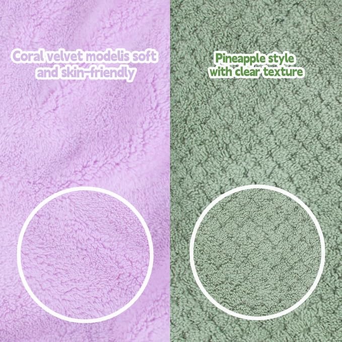 Super Absorbent Dog Bathrobe Pineapple Soft Fast Drying Dogs Towel Robe Adjustable Drying Coat for After Bath with Hood (Coral Velvet Purple, X-Large)