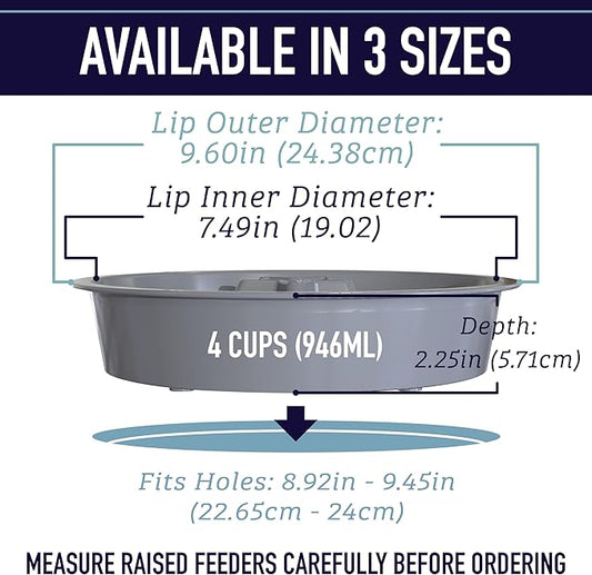 Leash Boss Slow Feeder Dog Bowls - 4 Cup, Puzzle Dog Food Bowl with Feeder Holes, Fits into Elevated Pet Feeders, Slow Eating for Large, Medium & Small Sized Breeds, Blue