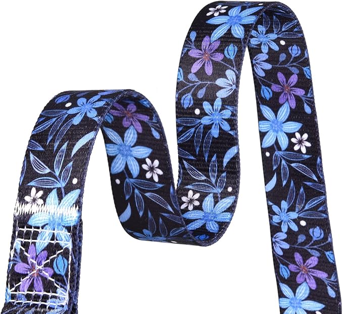 Dog Collar with Bohemia Floral Tribal Geometric Patterns - Soft Ethnic Style Collar Adjustable for Small Medium Large Dogs(Floral Blue,S)