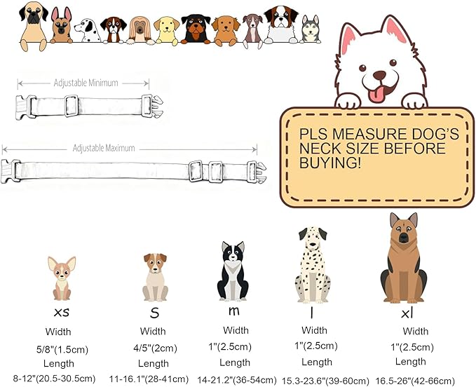 DOGWONG Flower Dog Collar-Daisy Flower Print Girl Dog Collar for Large Cute Dog Collars Spring Female Pet Gift Adjustable Heavy-Duty Soft Collar,XS