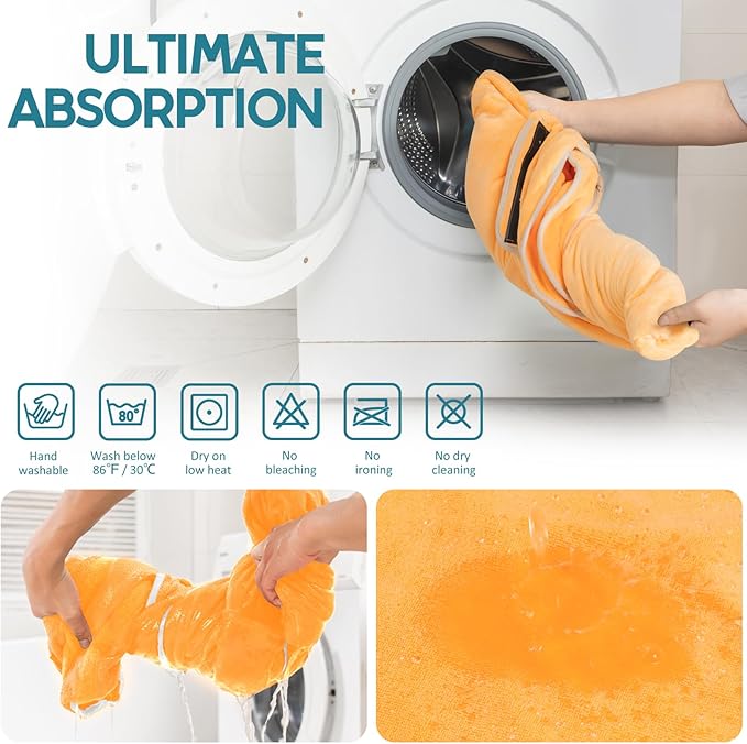 Avont Dog Bathrobe - Super Absorbent Pet Drying Towel Bath Robes After Bath Shower Swim Wet Walk for Puppies -Yellow(M)