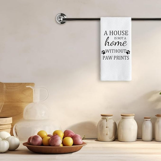 TNUW Dog Themed Gifts Kitchen Towels 16'24', Dogs Mom Gifts for Women, Dog Decorations for The Home, House Warming Gift New Home, Paw Prints Kitchen Tea Hand Towels