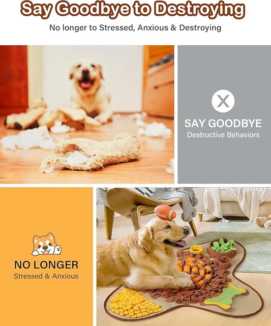 HOPET Snuffle Mat for Dogs Large Breed,Interactive Sniff Feeding Training Mat for Puppy Slow Feeder, Mental Stimulation & Slow Feeding Game for All Breeds