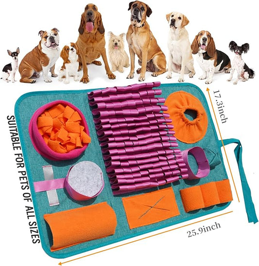 Snuffle mat for Dogs, Interactive Feeding Game, stimulates Natural Foraging Instincts in Cats and Dogs, Travel-Friendly, Dog Treat Dispenser, Suitable for Indoor and Outdoor use.