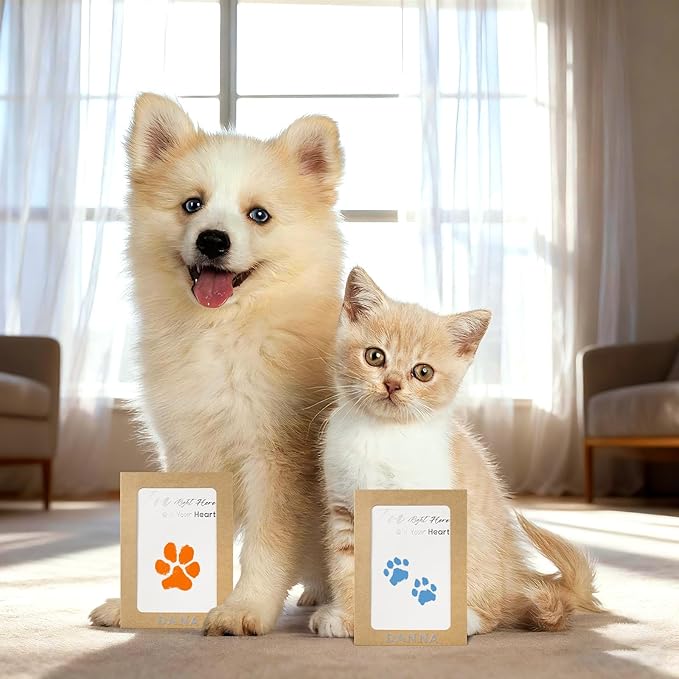 Inkless Paw Print Kit,Dog Paw Print Kit,Dog Nose Print Kit,Clean Touch Ink Pads and Imprint Cards,Pet Paw Print Impression Kit for Dogs Cats Footprint Keepsake