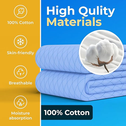 GREEN LIFESTYLE Washable Underpads - Large Bed Pads for use as Incontinence Bed Pads, Reusable Pet Pads, Great for Dogs, Cats, Bunny, Seniors Bed Pad (Pack of 2 - 34x36)