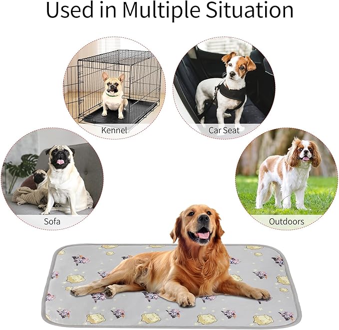 NACOCO Summer Pet Cooling Mat - Cat Dog Cushion Pad Sleeping Cool Comfortable Soft for Pets Kids and Adults (Grey French Bulldog, L)
