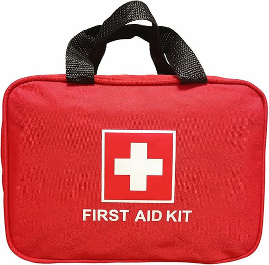 First Aid Bag Empty Emergency Medical Pouch First Responder Storage Compact Survival Medicine Bags for Sport Outdoors Car Office Pet Dog Cat (Red HQ)