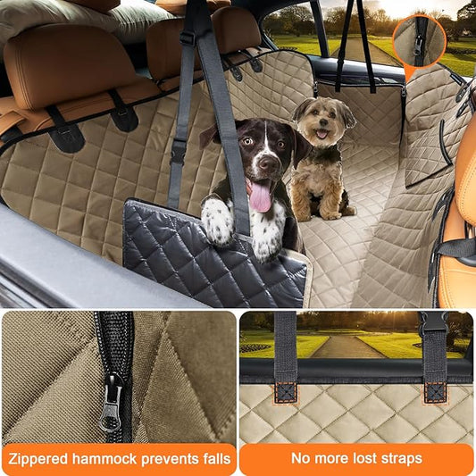 URPOWER Dog Car Seat Cover for Pets 100% Waterproof Seat Cover Hammock 600D Heavy Duty Scratch Proof Nonslip Durable Soft Back Seat Covers for Cars Trucks and SUVs